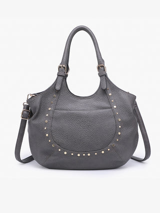 Kay Studded Hobo with Crossbody Strap