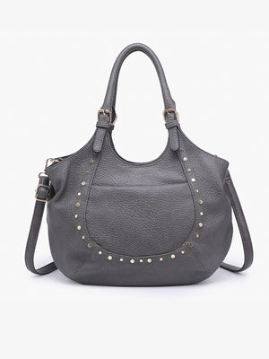 Kay Studded Hobo with Crossbody Strap