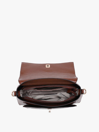 Bella Glossy Shoulder Bag w/ Push Lock