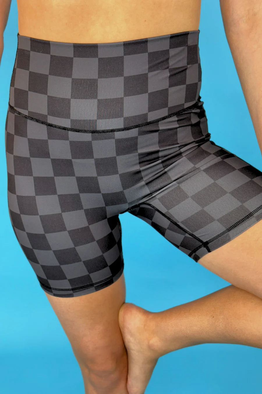 Checkered Biker Shorts Black/Gray