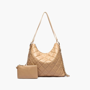 Quilted Dual Shoulder & Backpack Handbag