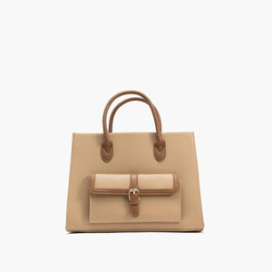 Everyday Veda Two-Tone Buckle Satchel