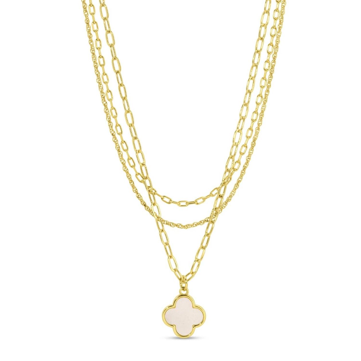 Everyday Layered Quatrefoil Necklace