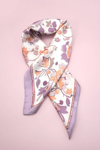 Lavender Traditional Print Silky Feel Bandana Scarf