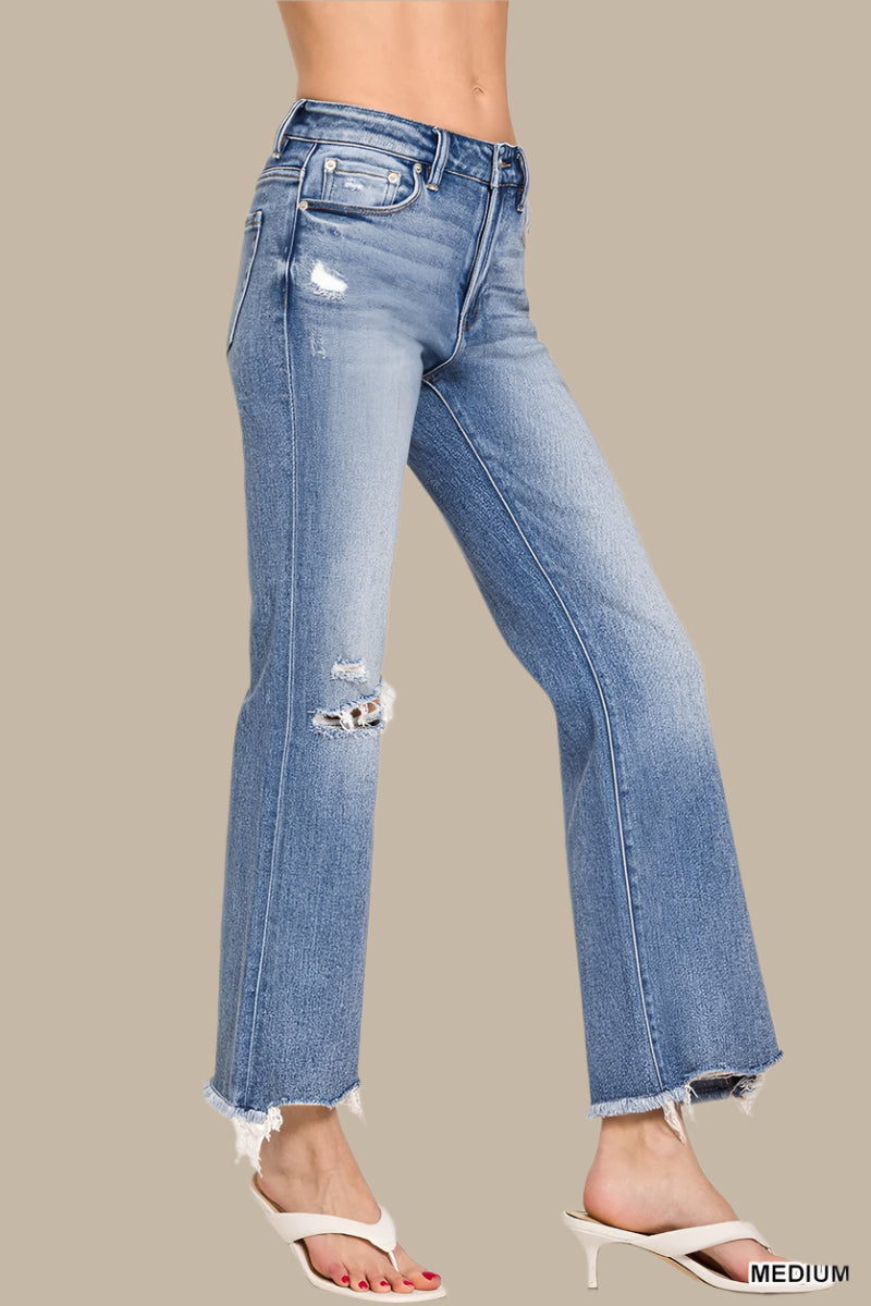 Steph Midrise Raw Hem Jeans