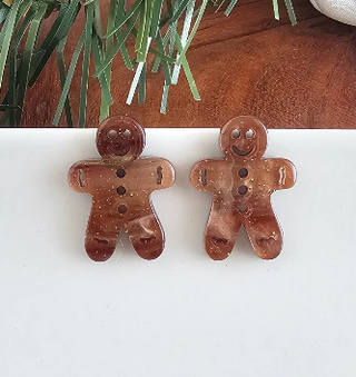 a pair of cute gingerbread earrings