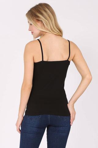 Basic cotton spandex camisole spaghetti strap  tank top