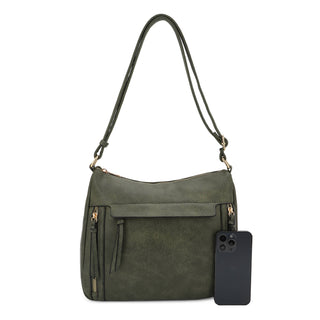 Clara Women Multi Pocket Slouchy Crossbody Bag