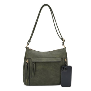 Clara Women Multi Pocket Slouchy Crossbody Bag