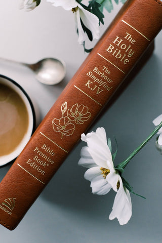 The Holy Bible: Simplified King James Version (with gold floral detail on cover)