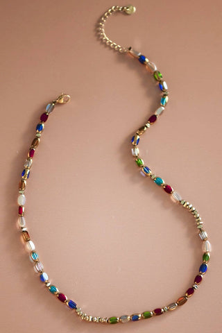 Colorful Beaded Necklace - Waterproof and Tarnish Resistant