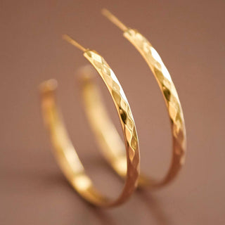 Textured Hoops - Waterproof and Tarnish-Resistant