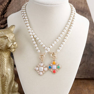 Pearl Cross Pendant Necklace – Pearl Mosaic