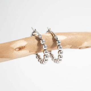 18K Gold PVD Stainless Steel Circle Ball Hoop Earrings