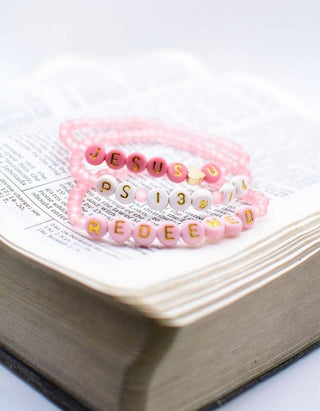 Christian Word Bracelet Collection CHOSEN or PSALM 130:14