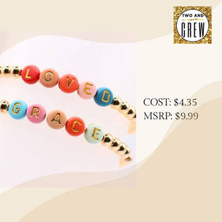Christian Word Bracelets – Loved & Grace, Faith Jewelry Gift