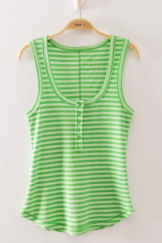 Lime Twist Ribbed Tank