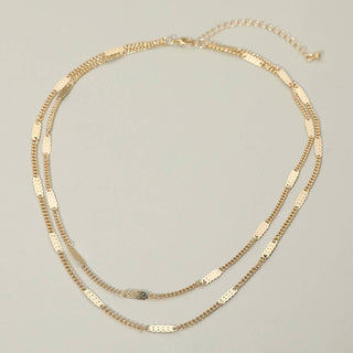 Layered Flat Disc Chain Necklace