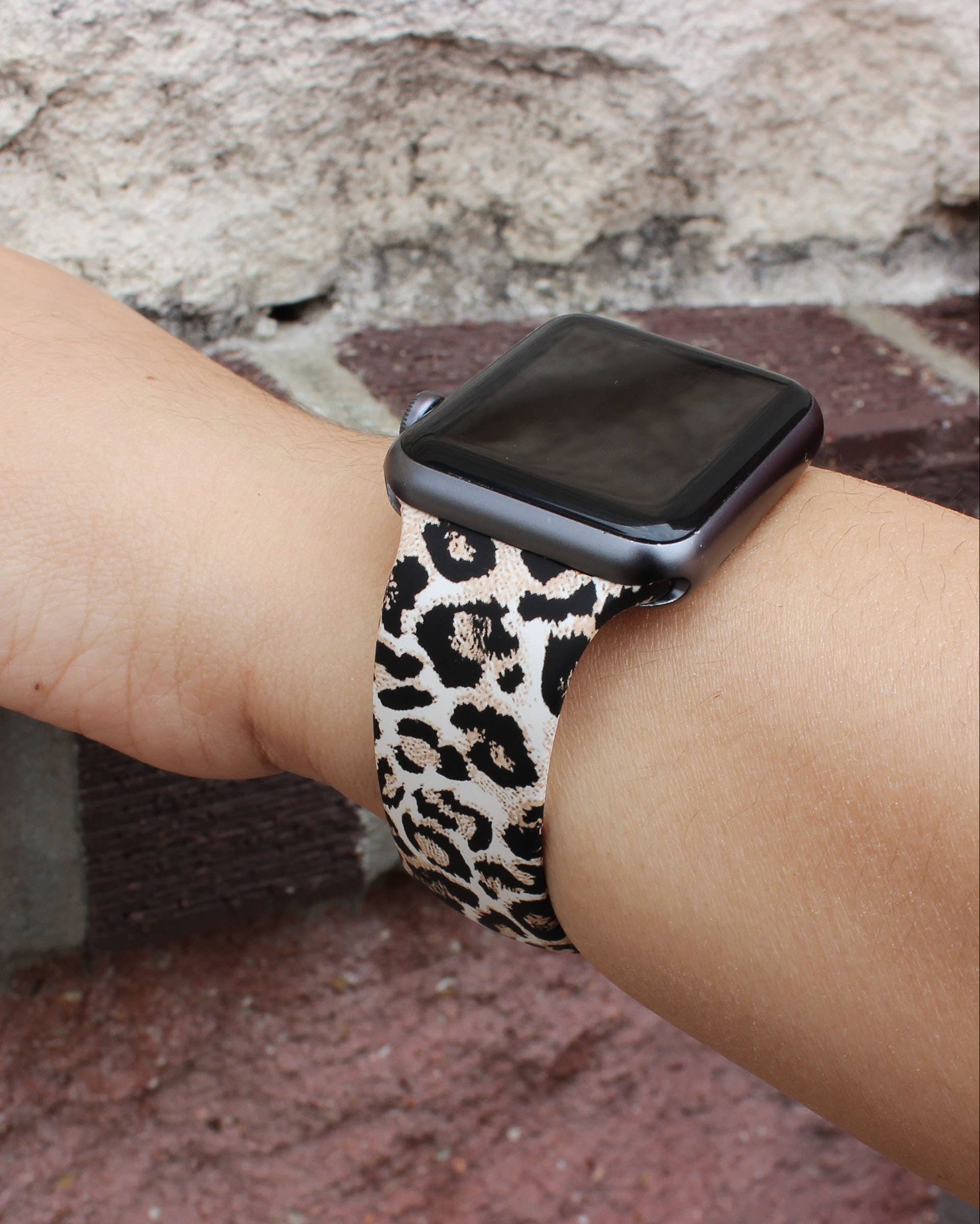 Leopard Cheetah Animal Silicone Apple Watch Band