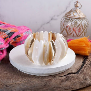 Bold Statement Stretchy Acrylic Bracelet – Neutrals or Pastels