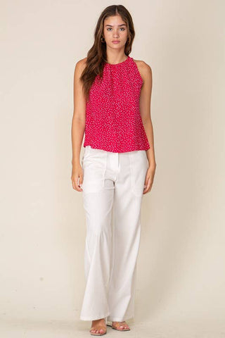 Polka Dot Sleeveless Blouse in