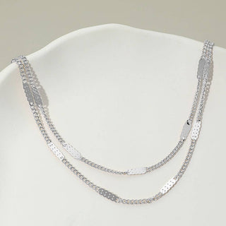 Layered Flat Disc Chain Necklace
