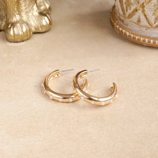 Classic Bubble Hoops – Pearl or Turquoise