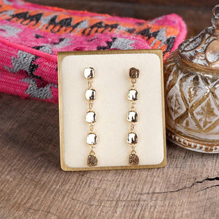Desert Drift – Textured Square Drop Earrings