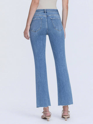 Clean Cut Raw Hem Crop Flare Jeans by Flying Monkey