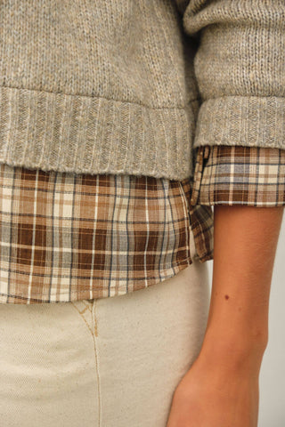 Perfectly Layered Plaid Sweater — Oatmeal