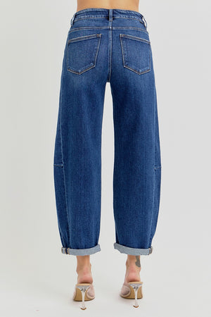 The Downton Barrel Jean in Dark Wash