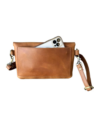Snap Front Crazy Horse Genuine Leather Crossbody