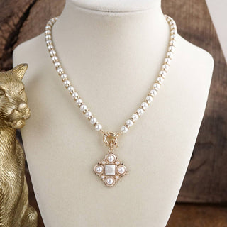 Pearl Cross Pendant Necklace – Pearl Mosaic