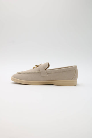Charlie - Gold-Accent Loafers in Sand