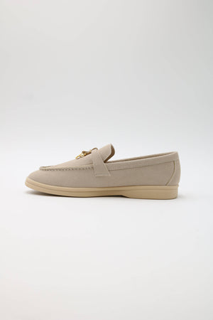 Charlie - Gold-Accent Loafers in Sand