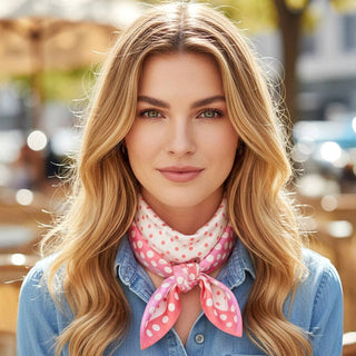 Polka Dot Pattern Square Bandana Scarf