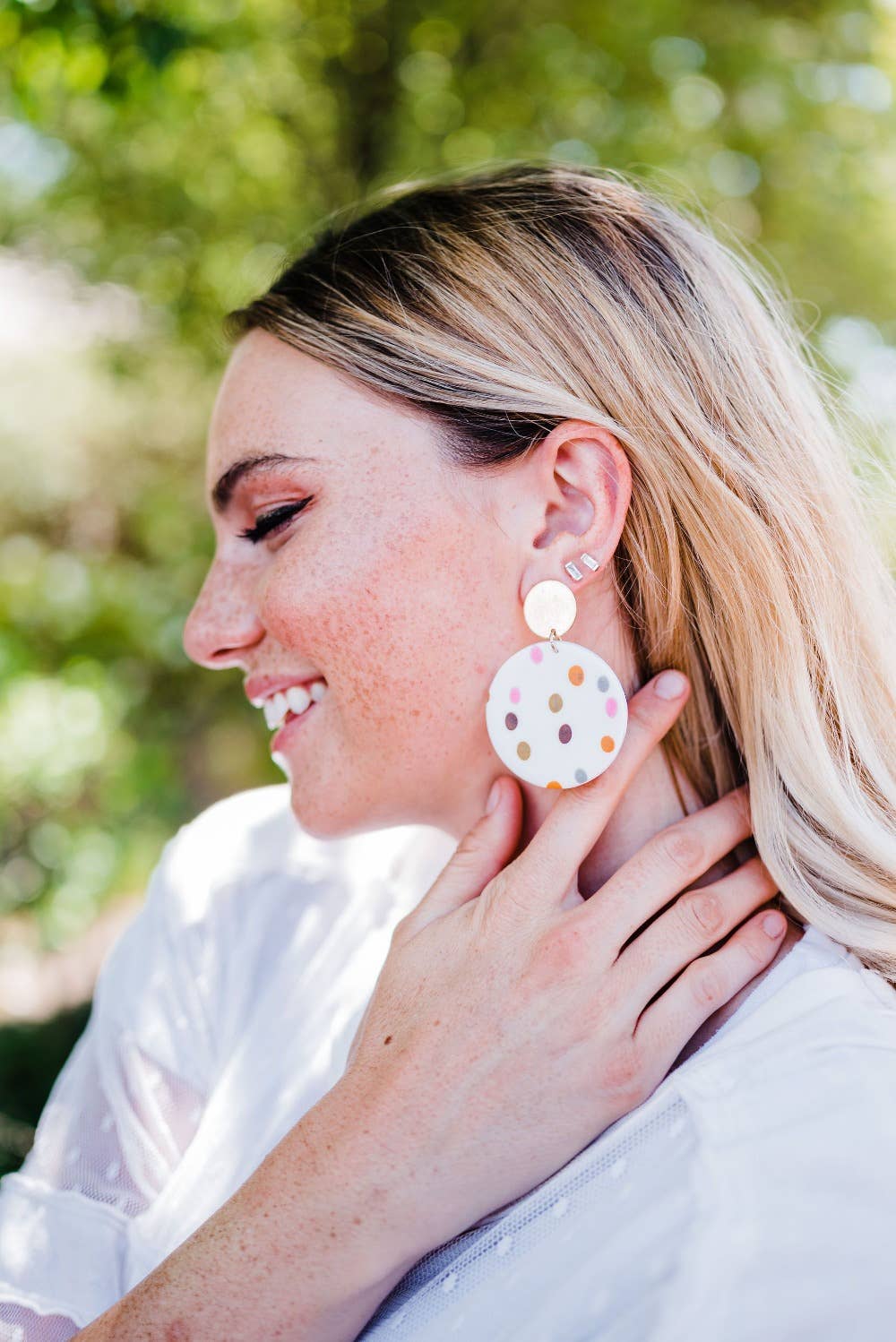Gigi Clay Circle Dangle Drop Earrings