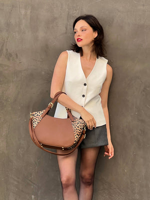 Elaine Stachel with Leopard Print Accent