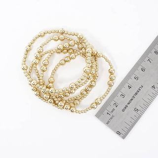 5 Piece Station Metallic Beads Stretch Bracelet Set