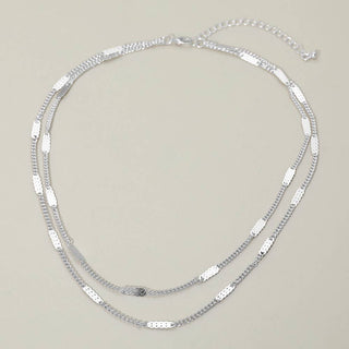 Layered Flat Disc Chain Necklace
