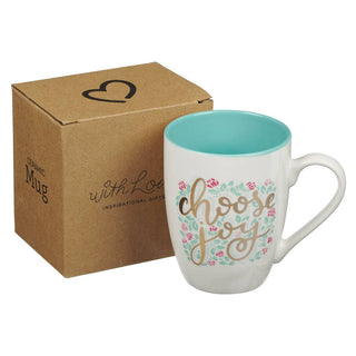 Mug Teal/White Floral Choose Joy