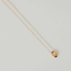 Waterproof Mini Open Oval Pendant Necklace
