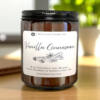 Vanilla Cinnamon 9 oz Soy Coconut Wax Candle