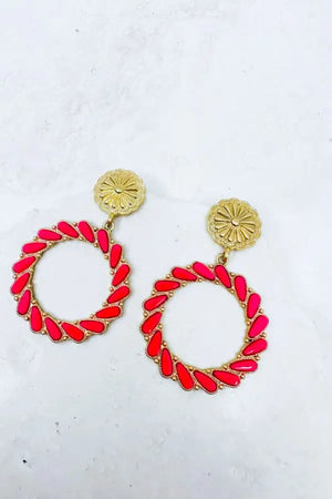 Swirl Design Circle Post Earrings