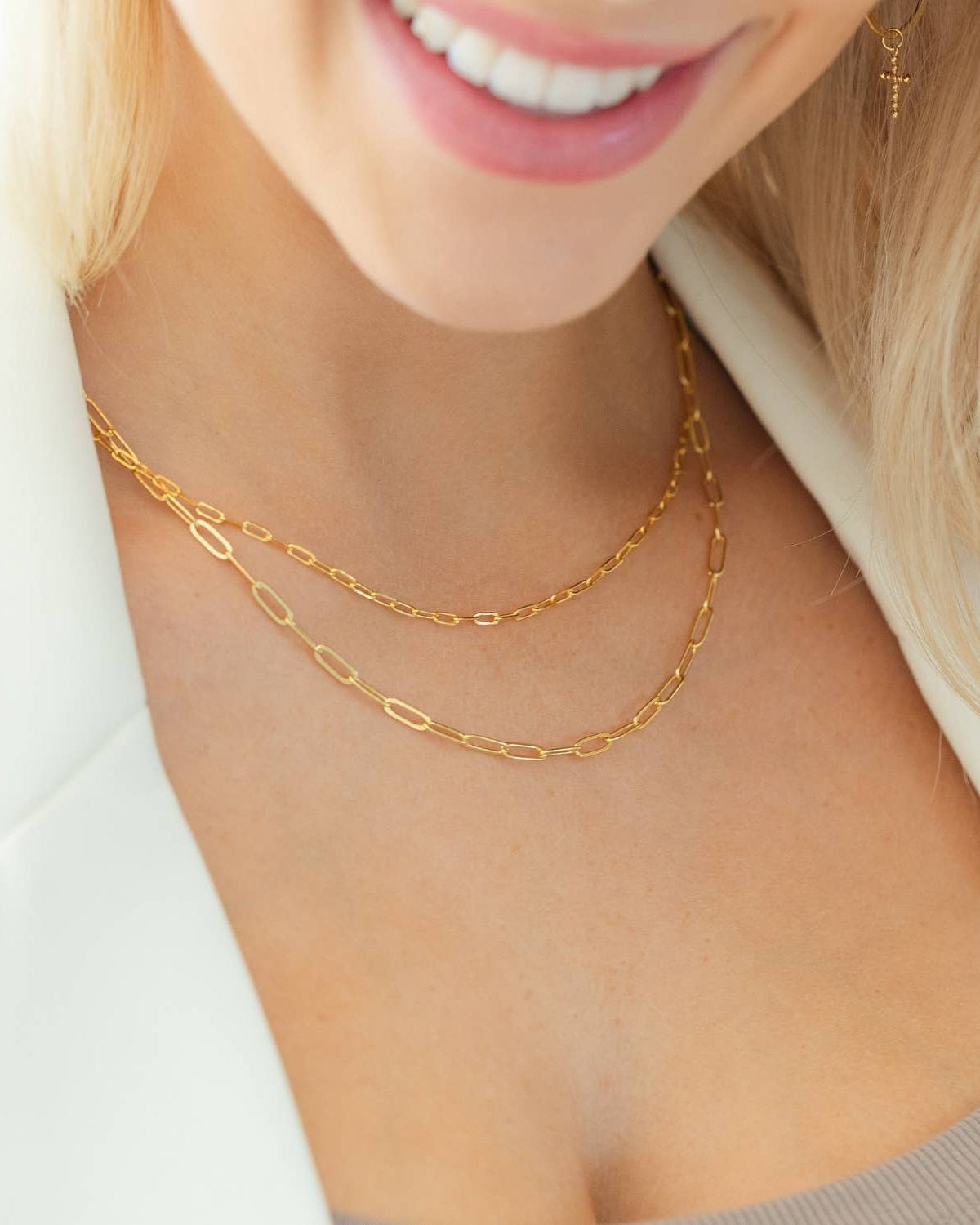 Double Layer Delicate Paperclip Necklace