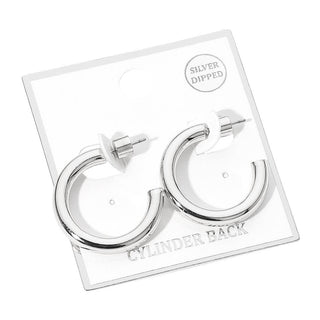 Gold Dipped Open Hoop Earrings in Gold or Silver