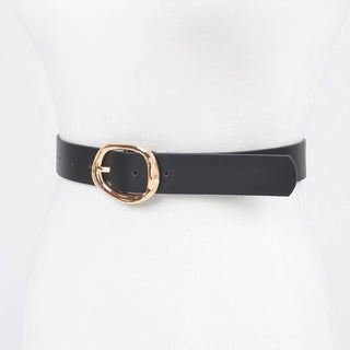 Faux Leather Metal Buckle Belt