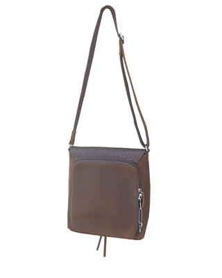 Vintage leather crossbody shoulder bag with adjustable strap