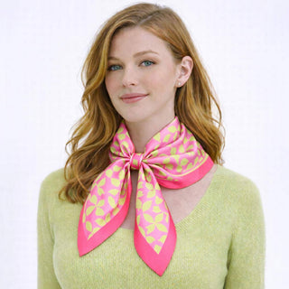 Retro Geometric Pattern Print Square Bandana Scarf