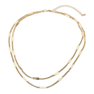 Layered Flat Disc Chain Necklace